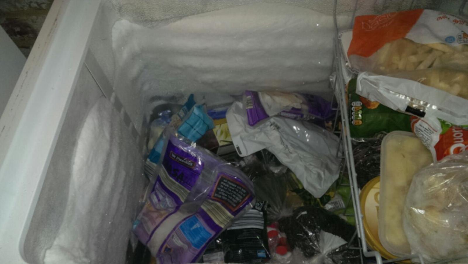 Packets of fish in freezer Recycle for Greater Manchester Recycle
