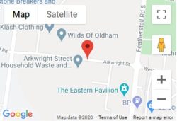 Arkwright Street Recycling Centre Location Map