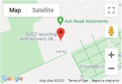 Ash Road Recycling Centre Location Map