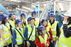 Group of students visiting Materials Recovery Facility