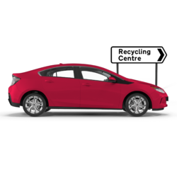 a car heading to a recycling centre