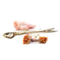 Raw or cooked meat and fish, including bones