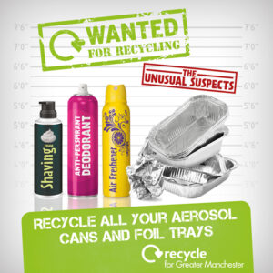 Wanted for Recycling Aerosol cans and foil trays Recycle Week 2016 Facebook wall