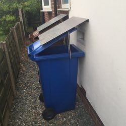 Wheelie bins in use