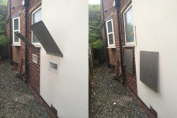 Wheelie bin holes open and closed