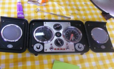 a travel radio being upcycled and repaired