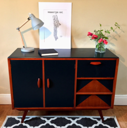 Tread Softly Upcycled Wood Painted Black Sideboard