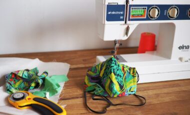 Constructing a face mask with a sewing machine