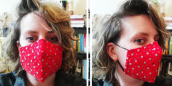 Woman wearing face mask