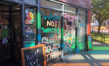 Want not Waste student shop outside