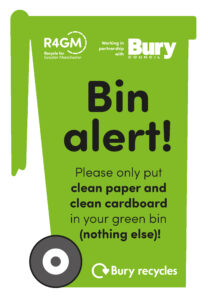 Bury Paper Card Bin Shaped Leaflet Cover