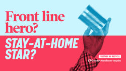 together we recycle infographic, reads: front line hero? stay-at-home star? together we recycle