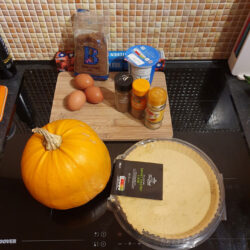 Ingredients for pumpkin pie