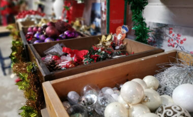 Boxes of baubles and tinsel