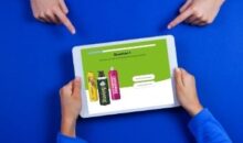 four hands pointing to tablet with question one of quiz