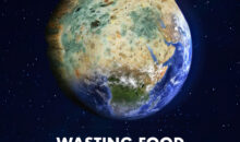 Image of planet earth, with half of it made up of mouldy bread. Text underneath reads 'Wasting food feeds climate change'
