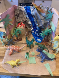 Dino Land made out of recycled materials