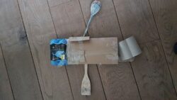Robot made from paper and recycled materials
