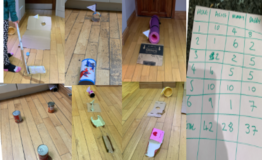 An image of a children's game made out of recycled materials