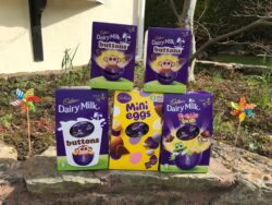 Easter eggs in a garden