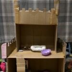 Fort made out of recycled materials and cardboard
