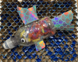 Fish made from recycled materials