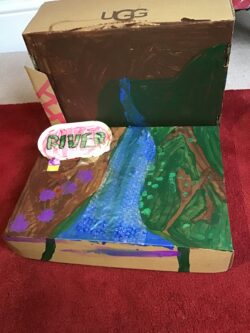 River made from boxes