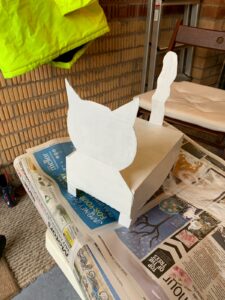 cat made out of cardboard