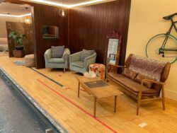 image of upcycled renew hub furniture in living room setting.