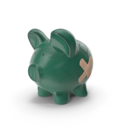 Green Cracked Ceramic Piggy Bank