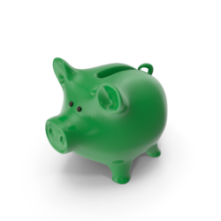 Green piggy bank