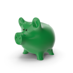 Green Ceramic Piggy Bank