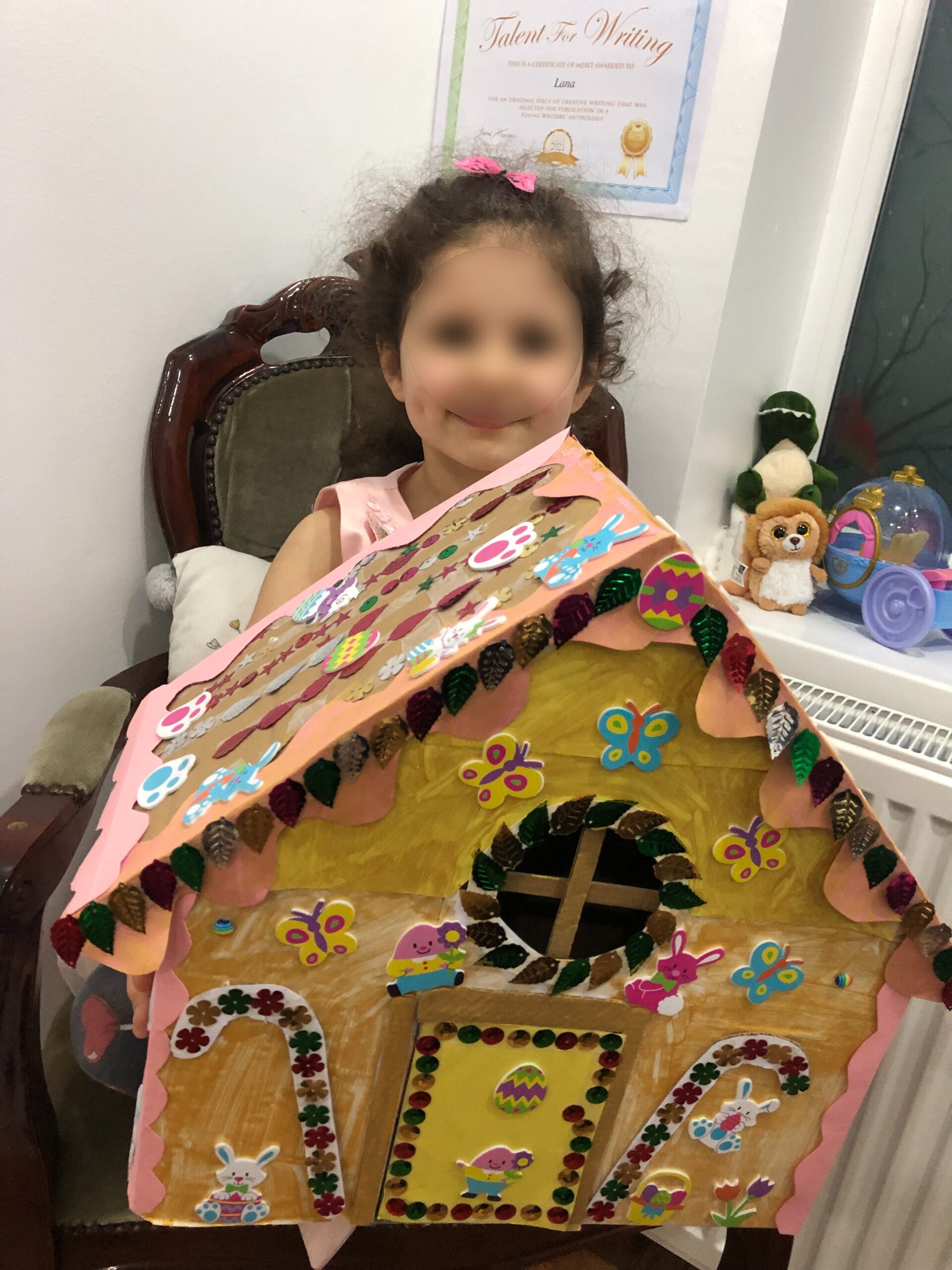 gingerbread house made from boxes