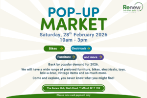 Pop up market 28th February 10am to 3pm . The Renew Hub Nash Road Trafford, M17 1SX. Please note card payment only.