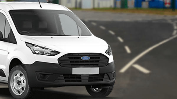 transit van entering a recycling centre