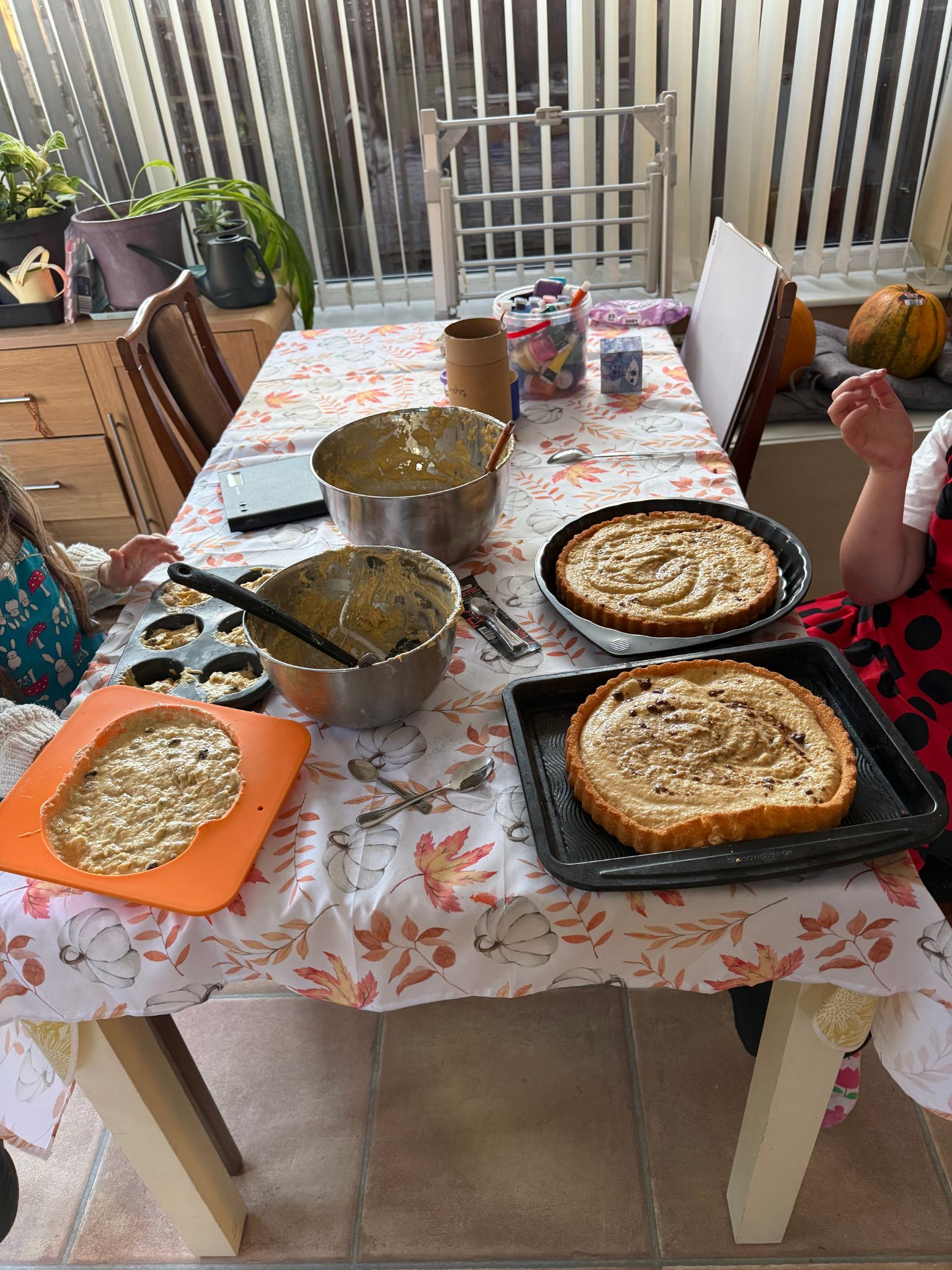 Pumpkin cakes ready to be baked