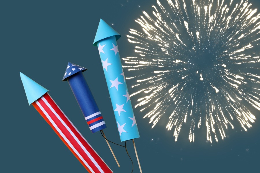 Firework rockets and a fireowork